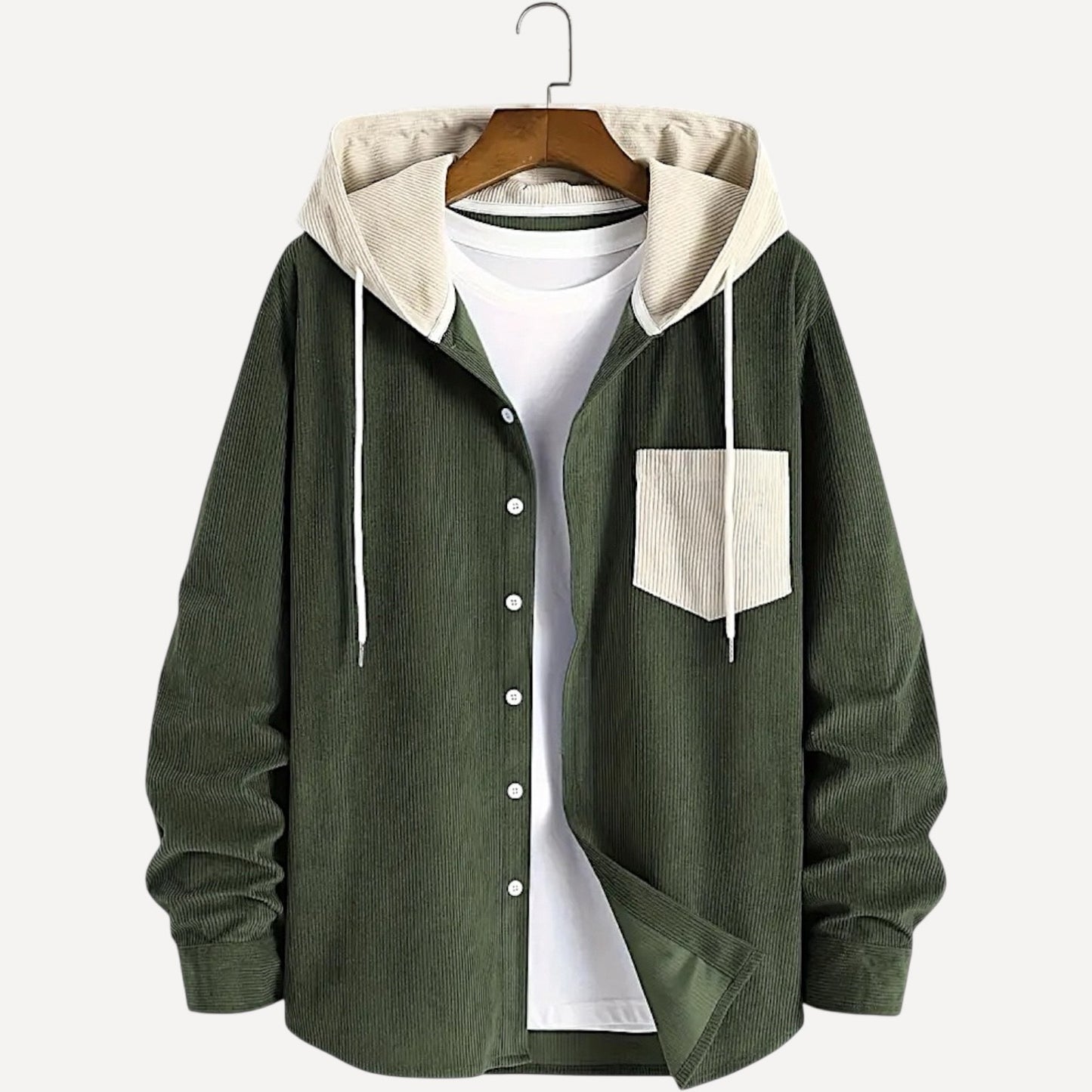 Chaqueta Corduroy Bicolor con Capucha