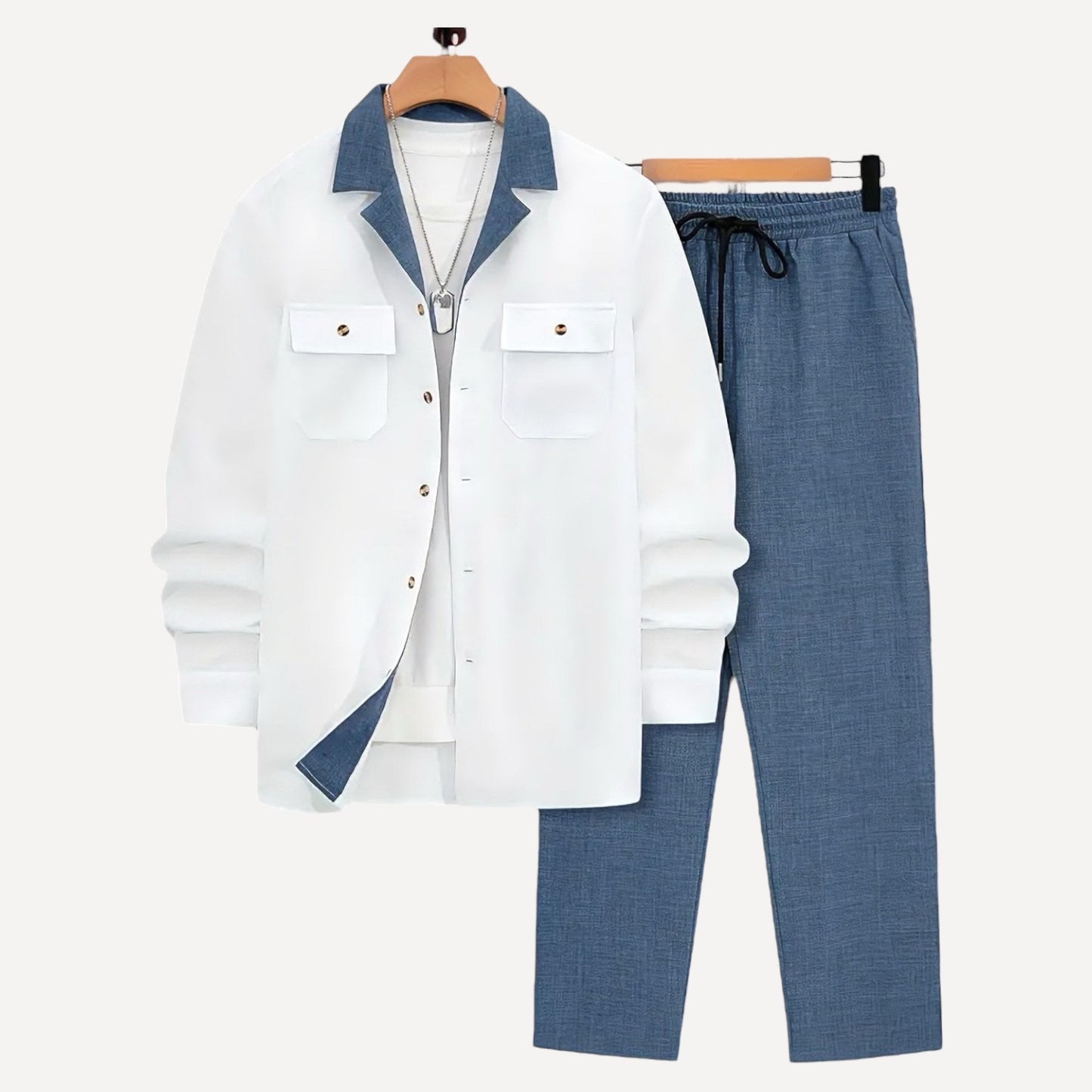 Conjunto Lino Bicolor – Camisa + Pantalón