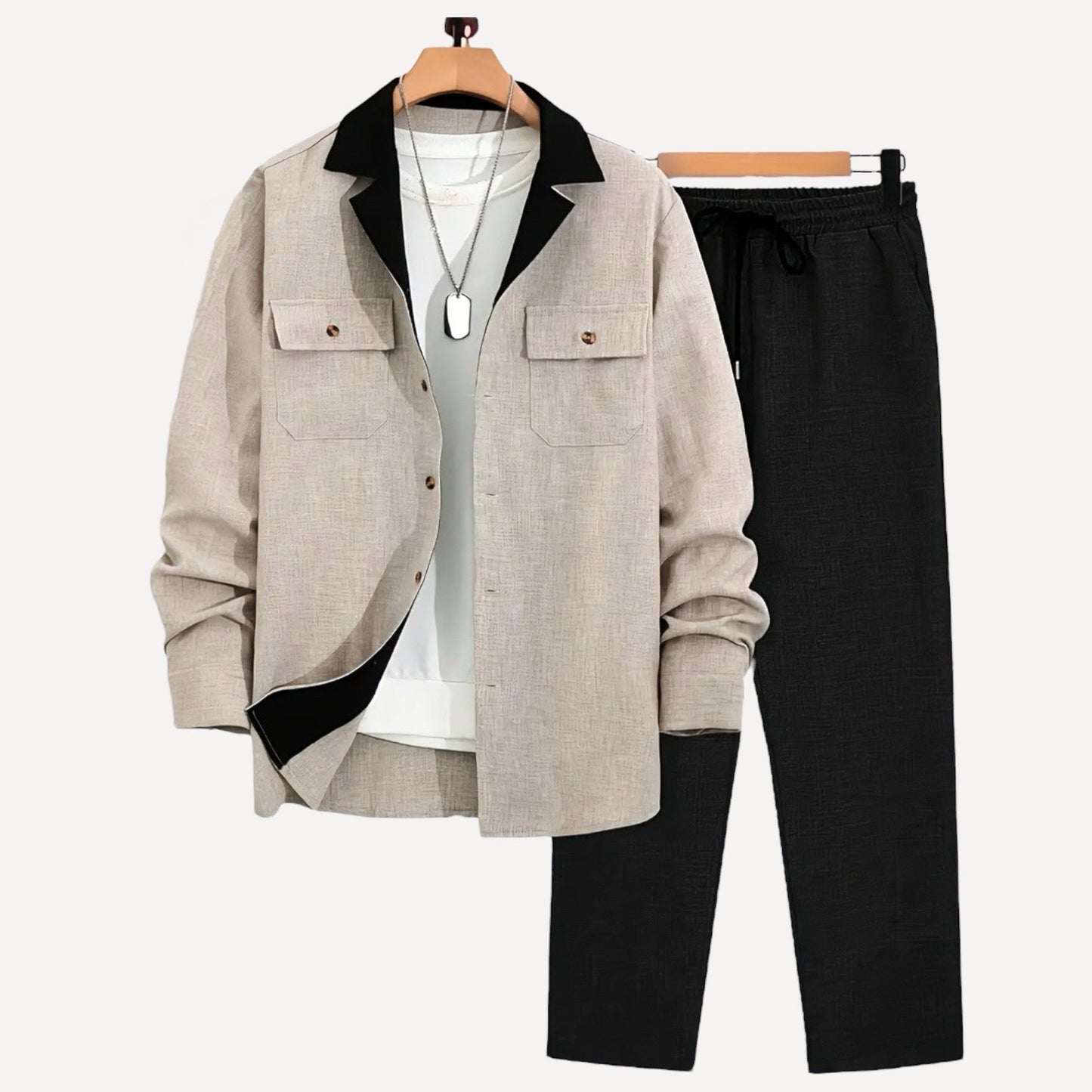 Conjunto Lino Bicolor – Camisa + Pantalón