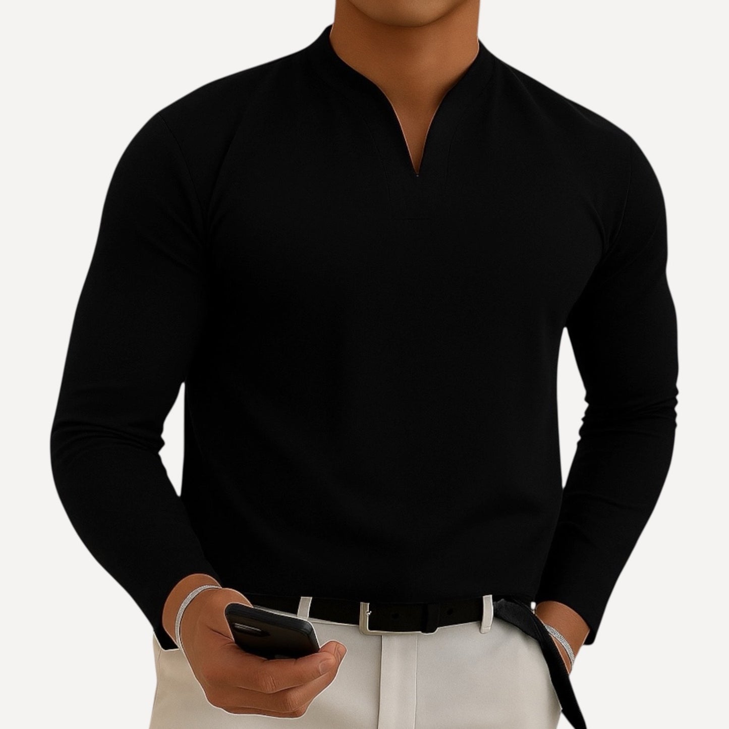T-Shirt Cuello V Abierto – Algodón Lycra