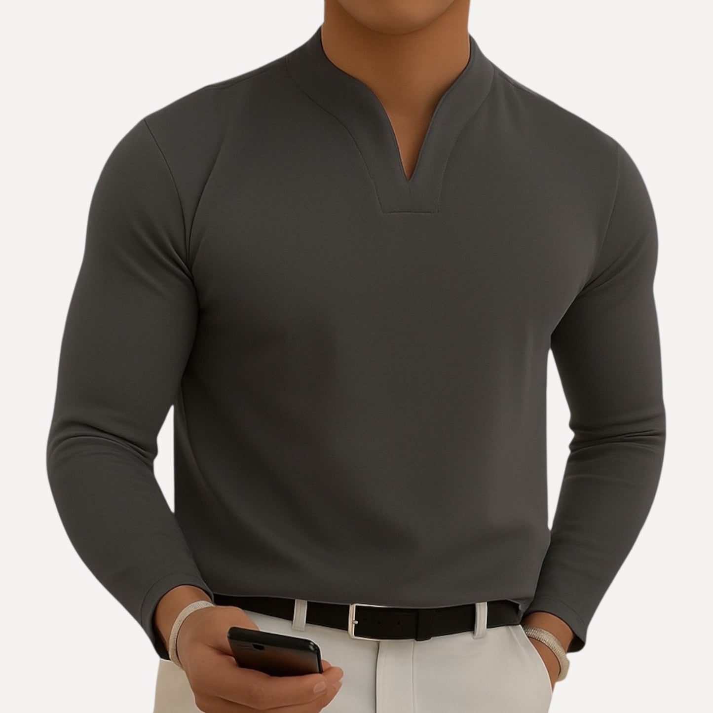 T-Shirt Cuello V Abierto – Algodón Lycra