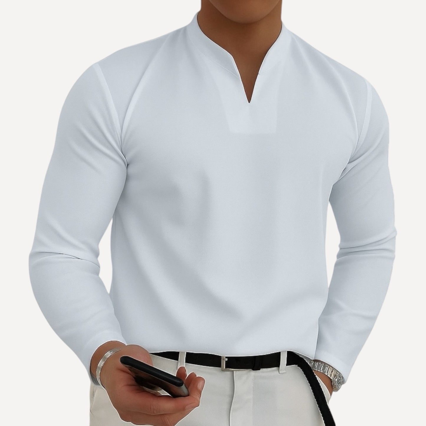 T-Shirt Cuello V Abierto – Algodón Lycra