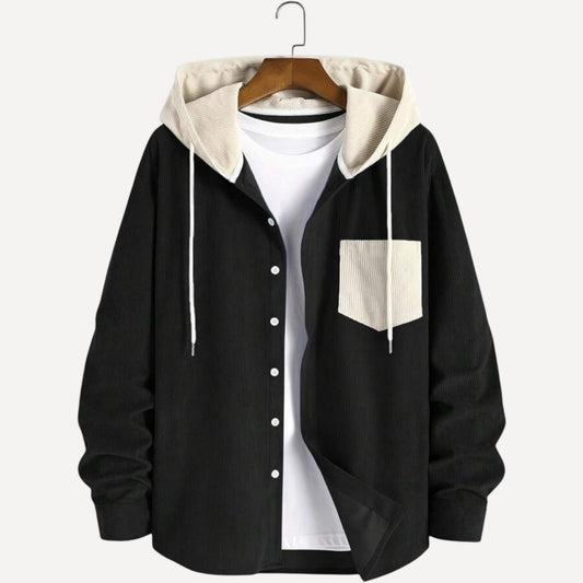 Chaqueta Corduroy Bicolor con Capucha