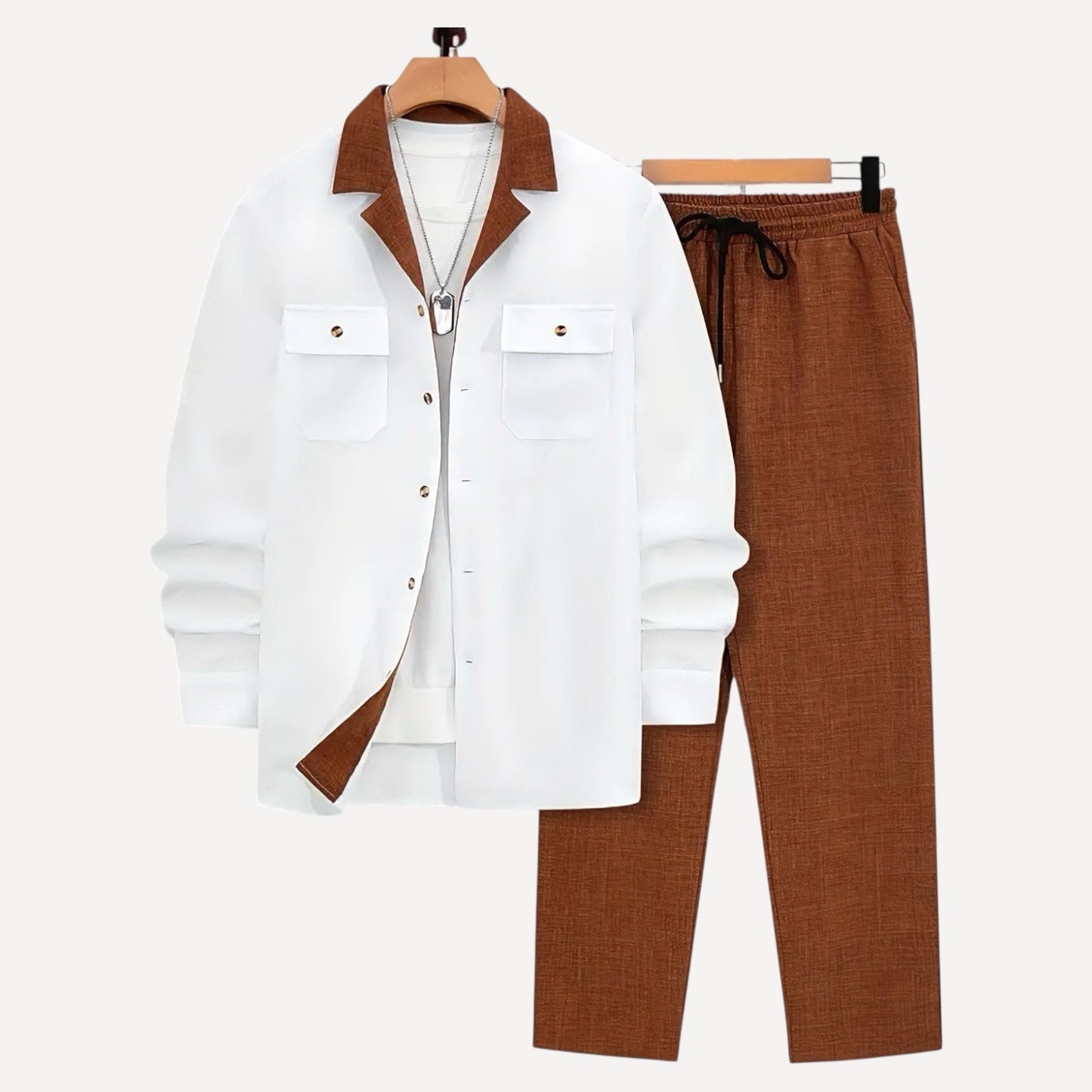 Conjunto Lino Bicolor – Camisa + Pantalón