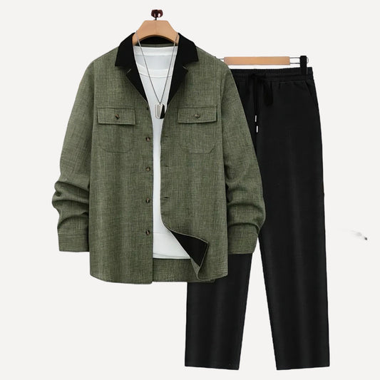 Conjunto Lino Bicolor – Camisa + Pantalón